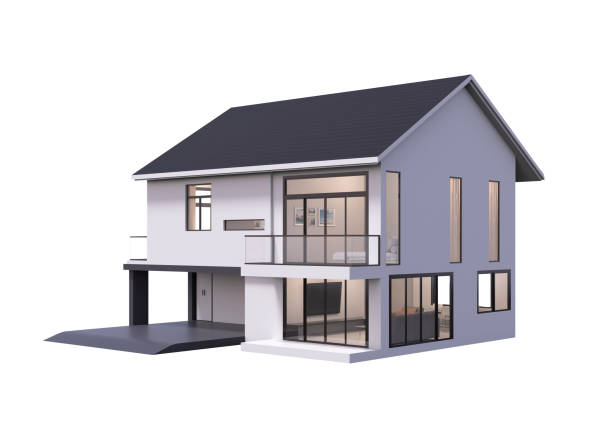 istock 3d render of house isolated on a white. 1150318548