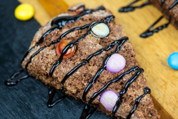 istock Chocolate scones with colorful candies 1150319813