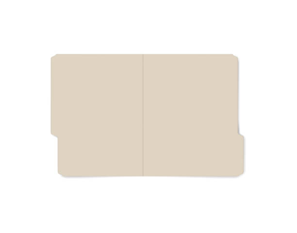 otwórz folder plików z wyciętą kartą izolowane na białym tle, realistyczna makieta. rozmiar listu z kartami folder manila, szablon wektorowy - file manila paper horizontal office supply stock illustrations