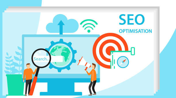 istock People team work together on seo. Modern flat design concept of Seo Optimization for website and mobile website. Flat illustration web analytics design , SEO optimization. 1150323090