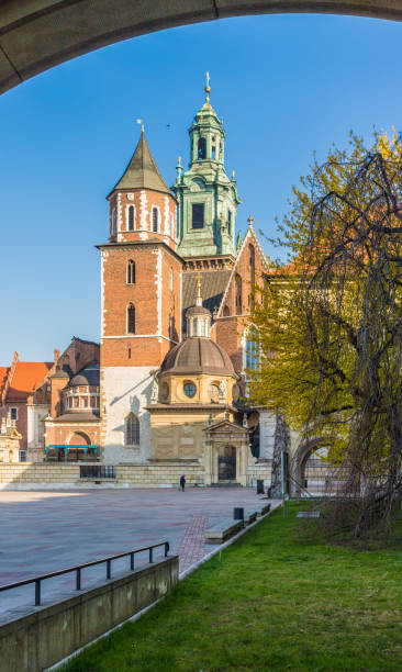 クラクフポーランドのヴァヴェル城大聖堂 - steeple spire national landmark famous place ストックフォトと画像