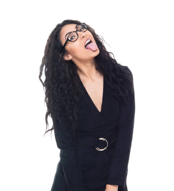 istock Attractive latino busineswoman is making a silly face 1150328123