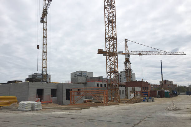 istock Stages of construction of a multi-storey building. 1150333203