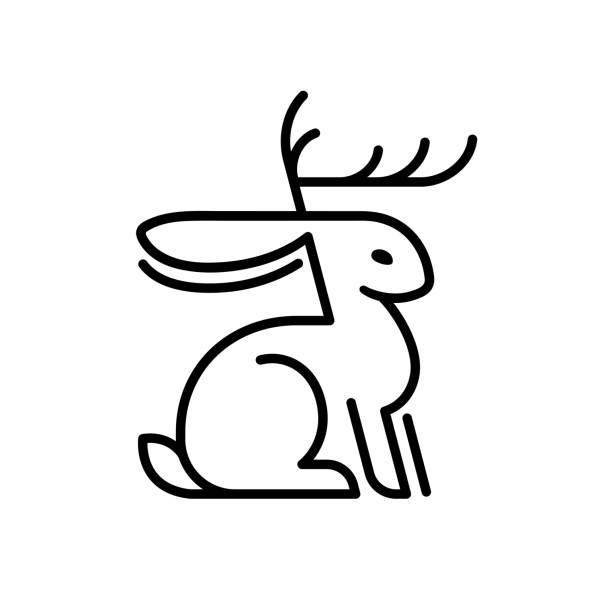 логотип кролика шакалопа - заяц stock illustrations