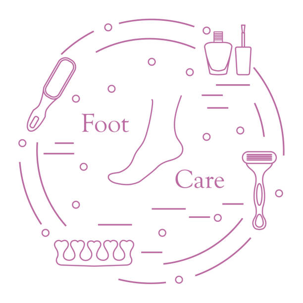 ilustrações de stock, clip art, desenhos animados e ícones de pedicure tools and products for beauty and care. - store make up cosmetics teenage girls