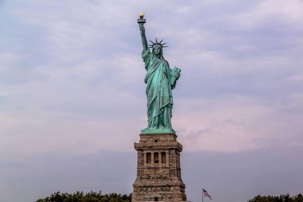 istock Nice view on isolated Statue of Liberty New York. Beautiful backgrounds. 1150335534