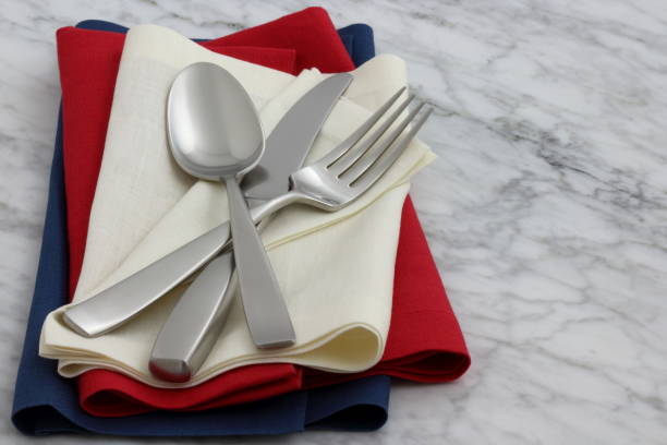 istock silverware and hemstitch napkin on antique carrara marble 1150340327