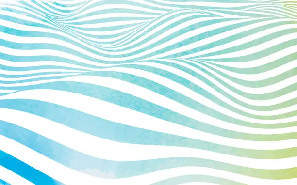 Vector illustration of Abstract watercolor wave stripes