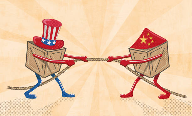 istock Trade war USA China concept illustration C 1150343747