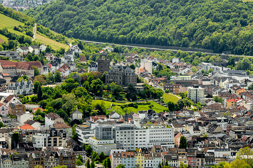 View of Bingen am Rhein with Klopp Castle in the UNESCO World Heritage Upper Middle Rhine Valley