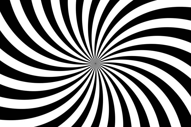 istock Vector simple black and white background. Spiral stripes in retro pop art style 1150347695