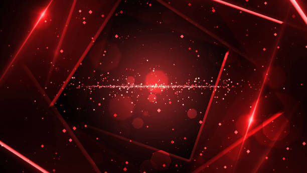 ilustrações de stock, clip art, desenhos animados e ícones de red virtual abstract background space tunnel with neon line lights. - bar code illustrations