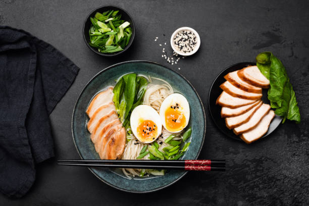 Japanese ramen noodle soup bowl