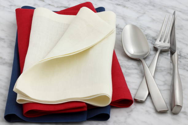 istock silverware and hemstitch napkin on antique carrara marble 1150350767