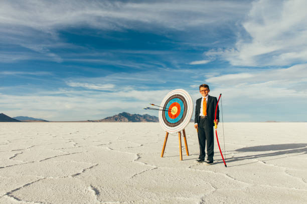 istock Successful Business Boy with Arrows in Target 1150352562
