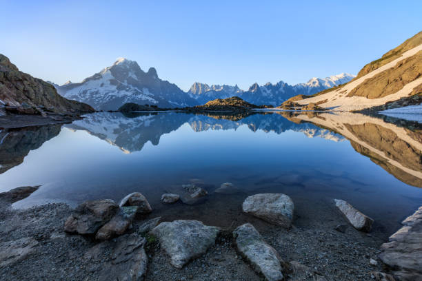 Mont Blanc Massif Reflected in Lac Blanc, Graian Alps, France