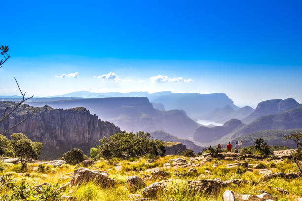 Beautiful Blyde river canyon near three rondavels in Sabie Graskop Mpumalanga South Africa stock photo