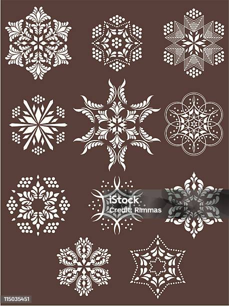 Schneeflockeschneekristall Stock Vektor Art und mehr Bilder von Abstrakt - Abstrakt, Blumenmuster, ClipArt