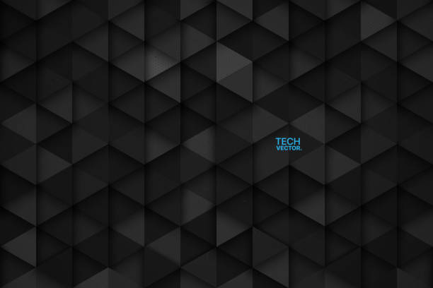 technologia 3d trójkątne wektorowe abstrakcyjne tło - triangle backgrounds connection three dimensional shape stock illustrations