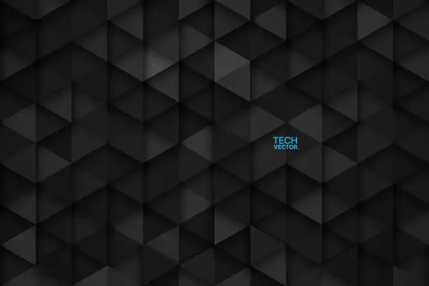 Vector illustration of 3D Technology Triangular Vector Abstract Background