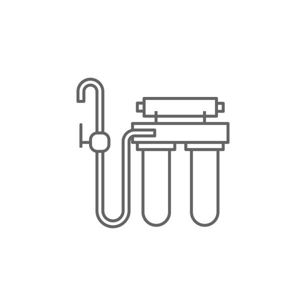 Plumber, water filter icon. Element of plumber icon. Thin line icon for website design and development, app development. Premium icon Plumber, water filter icon. Element of plumber icon. Thin line icon for website design and development, app development. Premium icon on white background water filter stock illustrations