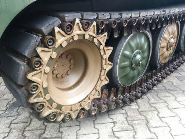 istock The wheels of the tank 1150368736