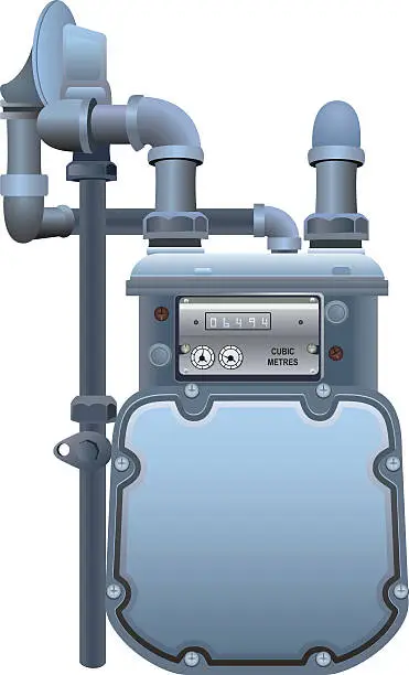 Vector illustration of Natural Gas Meter With Copy Space on the Front