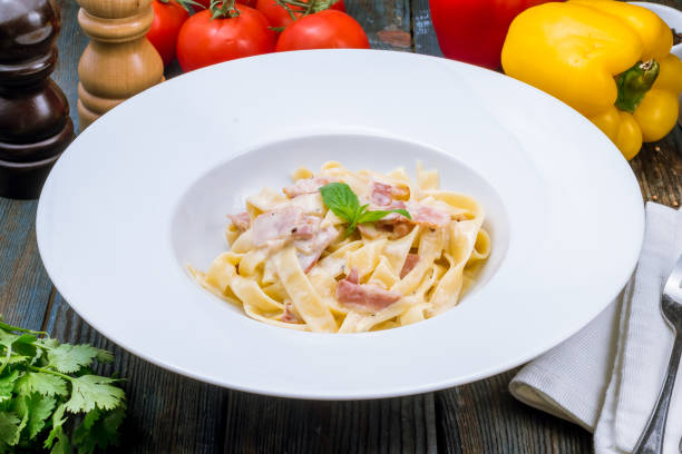 istock Fettucine Carbonara with bacon 1150371436