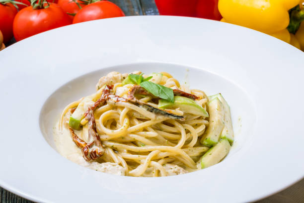 istock Pasta with chicken and sun-dried tomatoes 1150371574
