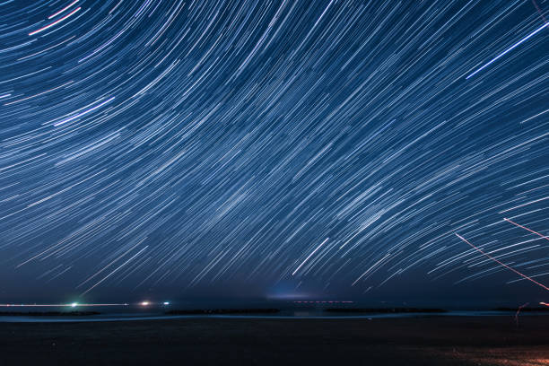 istock 100 minutes star of the trajectory (Sendai Arahama Coast) 1150375964