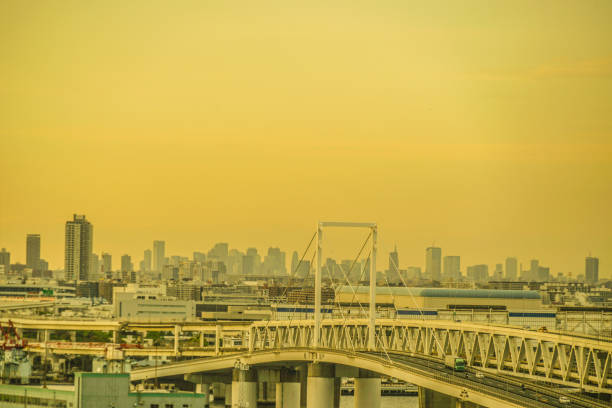 skyline von yokohama sky walk aus sichtbar - 16025 stock-fotos und bilder