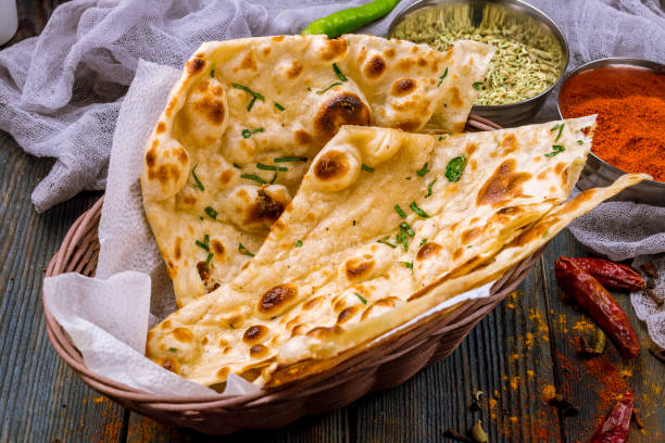 bread tandoori indian cuisine stock photo