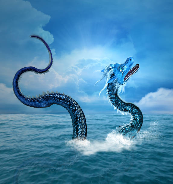 Scary blue sea dragon