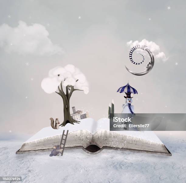Winter Tale Book Stock Photo - Download Image Now - Christmas, Book, Fairy Tale
