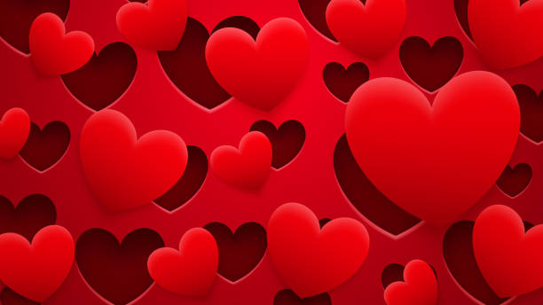 istock Background of holes and hearts with shadows 1150376939