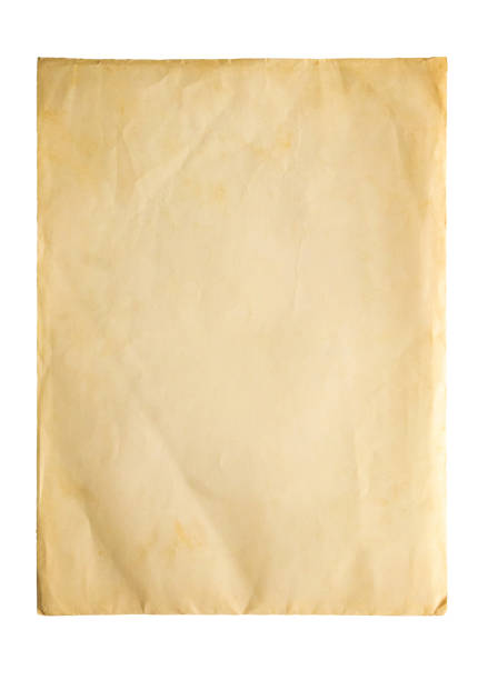 istock Old vintage paper sheet texture isolated on white background 1150385087