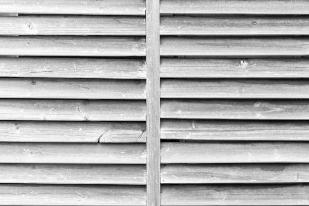 istock Closed-up wood shutter window texture and background 1150388584