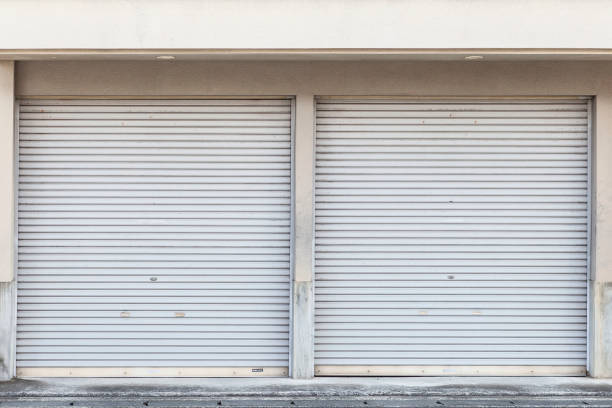 istock The store's shutter door is closed. 1150388700