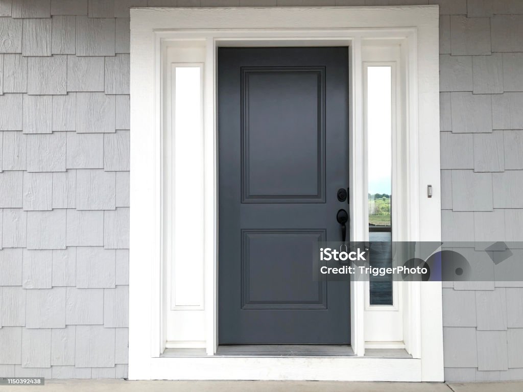 Front Door Shingle Siding front door shingle siding Front Door Stock Photo