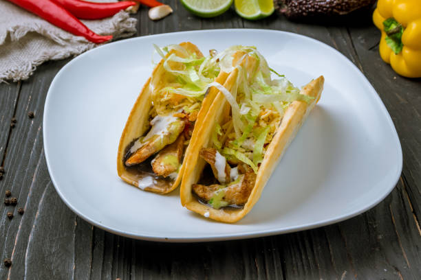 istock Mexican tacos with chicken 1150393025