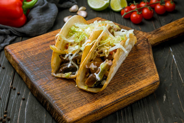 istock Mexican tacos with vegetables vegetarian 1150393058
