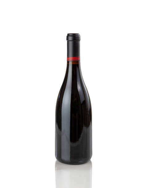 istock New red wine bottle isolated on pure white background with reflection 1150397463