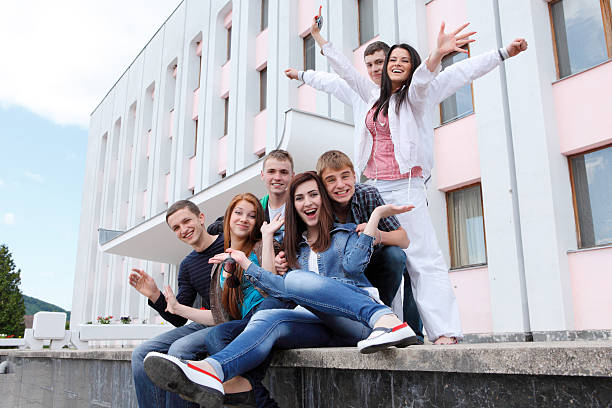 istock Group of students to complete academic year 115039763