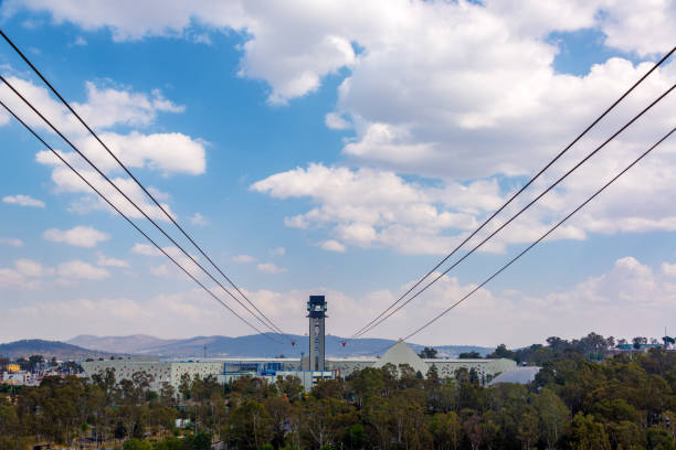 View of an aerial tramway station in Puebla, Mexico