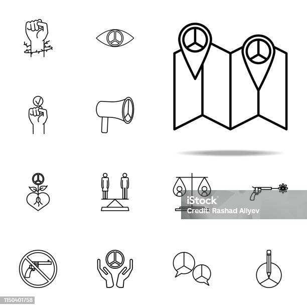 Pin On Peace Map Icon Human Rights Icons Universal Set For Web And Mobile Stock Illustration - Download Image Now