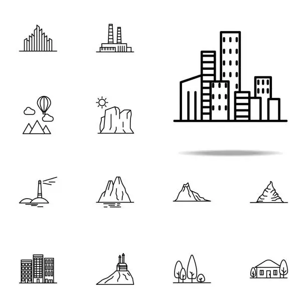 Vector illustration of city icon. Landspace icons universal set for web and mobile