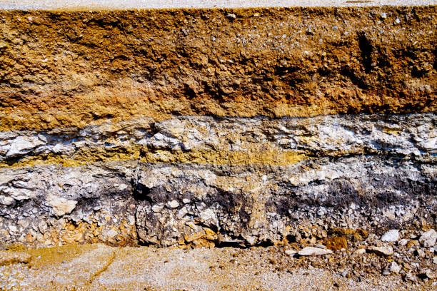 istock underground soil layer of cross section earth 1150402728