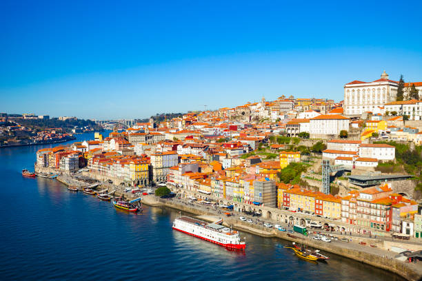 Porto, Portugal City of Porto, Portugal on a sunny day. rabelo boat stock pictures, royalty-free photos & images