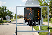 Law Enforcement Mobile Police Speed Radar Trailer Sign at 21MPH