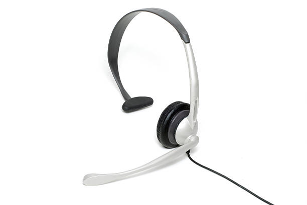 istock Silver Landline Telephone / Phone Headset Isolated on White 115040824